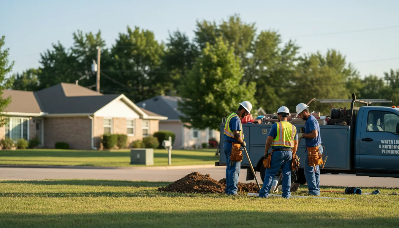 Residential water line and bathroom plumbing service in Holcomb, MO